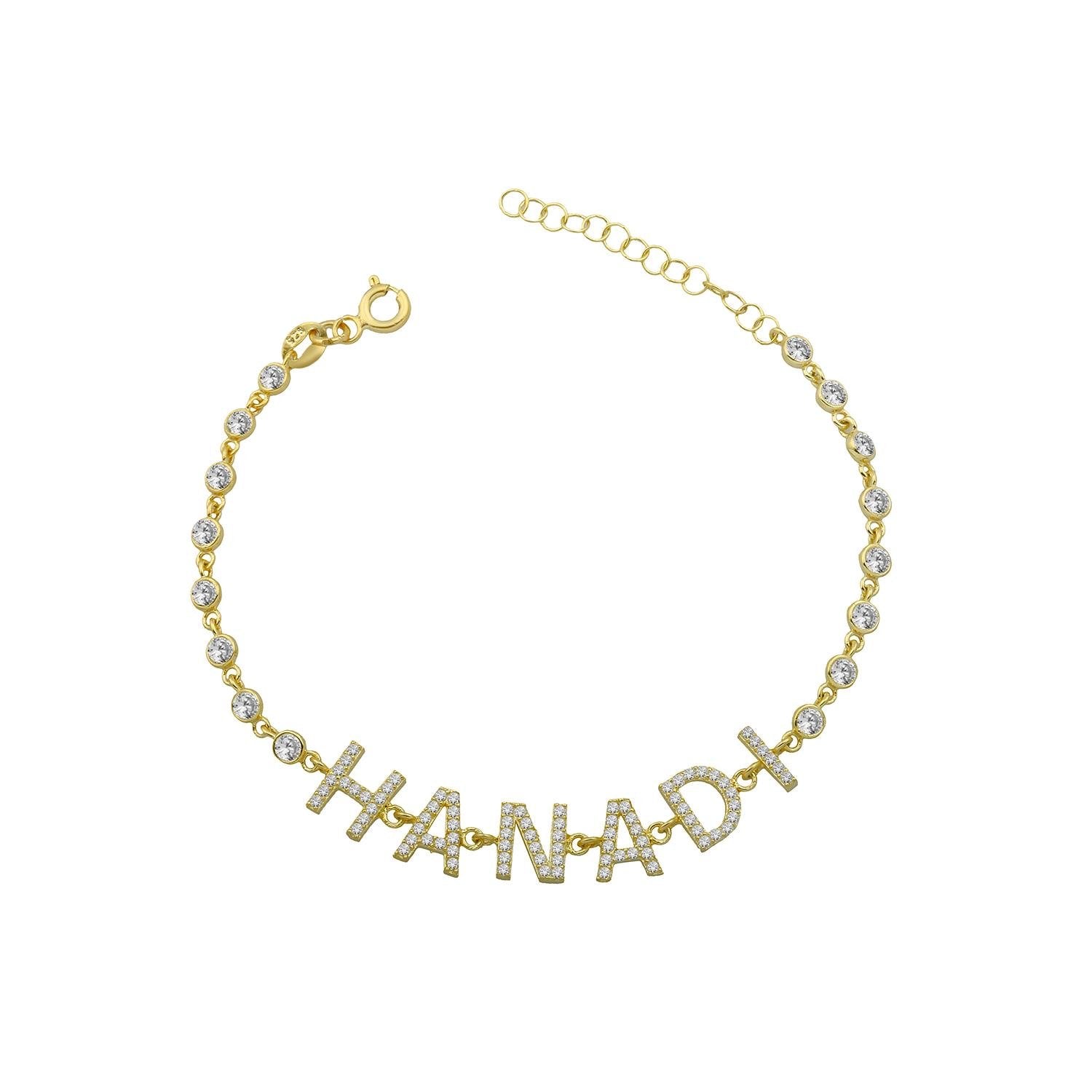 Diamond Double Chain Name Bracelet — EF Collection®